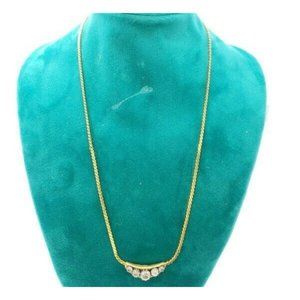 Dorlan Gold Tone Crystal Necklace 16" Length